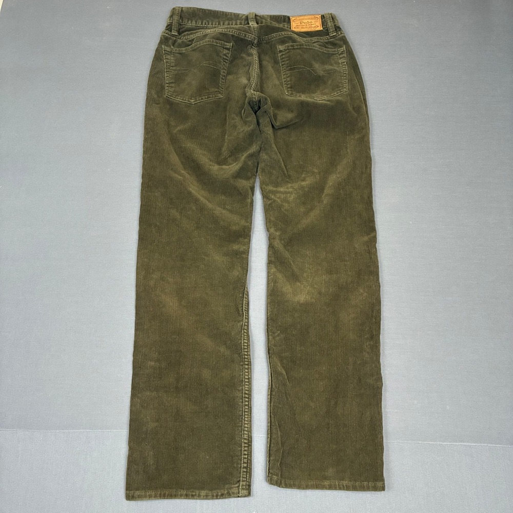 Polo Ralph Lauren Stretch Slim Straight Olive Green Corduroy Pants Men's 30x30